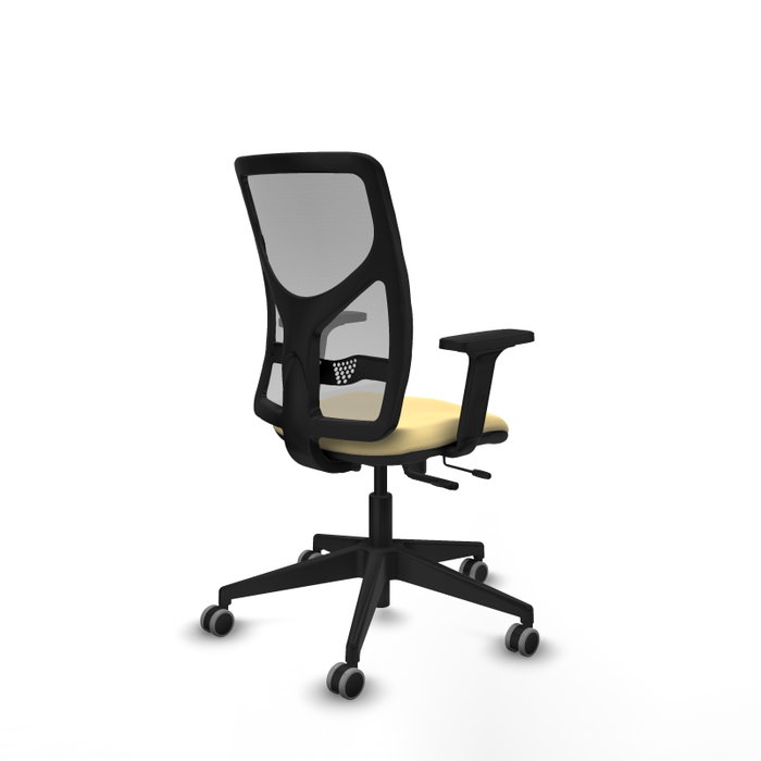 PIQUERAS Y CRESPO Silla de oficina Motilla con mecanismo Sincro/Traslack, Crema y Gris