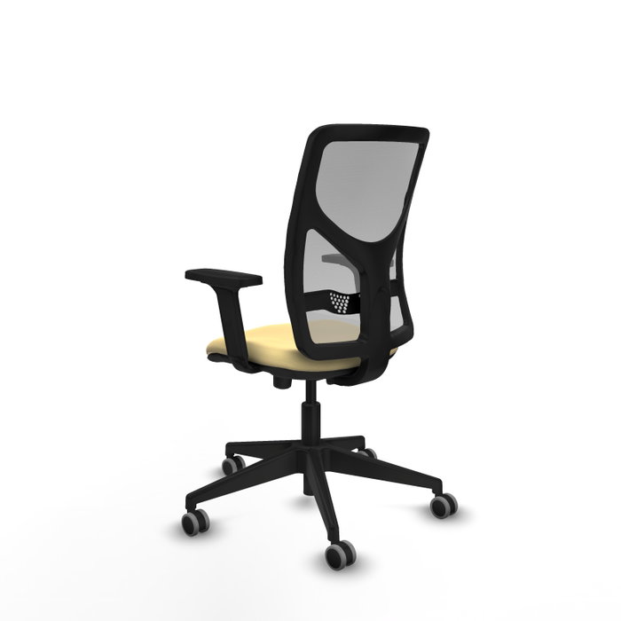 PIQUERAS Y CRESPO Silla de oficina Motilla con mecanismo Sincro/Traslack, Crema y Gris