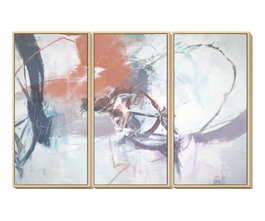 DKD Home Decor Set de 3 Cuadros Abstractos Multicolor 180x4x120 cm