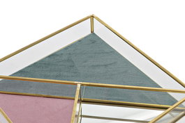 DKD Home Decor Joyero Moderno Verde Rosa 20 x 3.5 x 20 cm (4 Unidades)