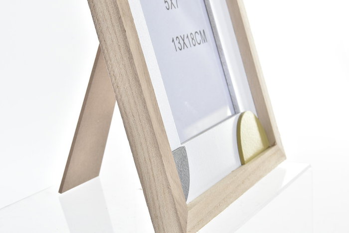 DKD Home Decor Marco de Foto 13x18 cm Marrón Blanco MDF Cristal