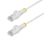 Startech Cable LAN Slim Cat6 UTP N6PAT100CMWHS - 1 Metro, Blanco, PoE++ 100W, Gigabit, Conectores RJ45 sin Gancho