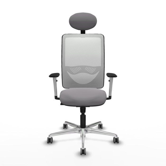 PIQUERAS Y CRESPO Silla de oficina Zulema con mecanismo Sincro, Gris y Blanco