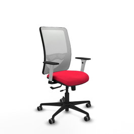 PIQUERAS Y CRESPO Silla de oficina Zulema con mecanismo Sincro/Traslack, Rojo y Blanco
