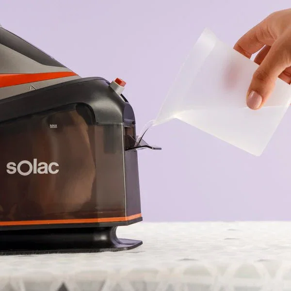 Solac CPB6110 Optima Center 3010 Centro de Planchado 3000W 1.5L 7 Bar Vapor 400g/min Smart ECO, Suela Cerámica - Negro, Naranja, Plata