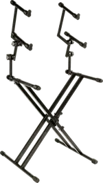 QUIKLOK Soporte Teclado Ql623 Formato "X" Doble Perfil Acero 3 Niveles Ajustable 120kg Negro Plegable