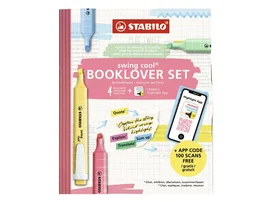 Stabilo Swing Cool Highlight App Booklover Set de 4 colores pastel surtidos