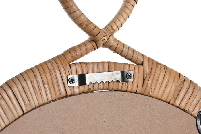 DKD Home Decor Espejo de Ratán 68x68 cm Marrón Natural