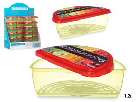 Leknes Tupper Fruta Vegetales Y Frutas 1.2 L 23x8x13cm (Set de 24)