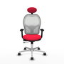 PIQUERAS Y CRESPO Silla de oficina Jorquera con mecanismo Sincro/Traslack Rojo y Blanco
