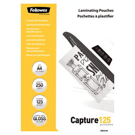 Fellowes Fundas para plastificar A4 125 micras brillantes, 250 unidades