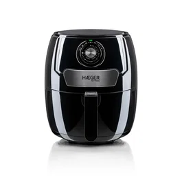 Haeger AF-M37.002A Freidora de Aire Caliente, 4.2 Litros, 1500W, Negra, Control Giratorio, Cesta Extraíble