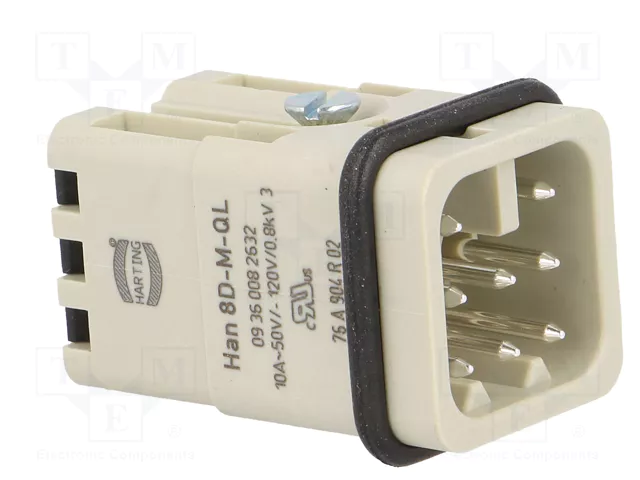 HARTING Han 8D-M Quick Lock 1,5mm² con plantilla de contacto macho