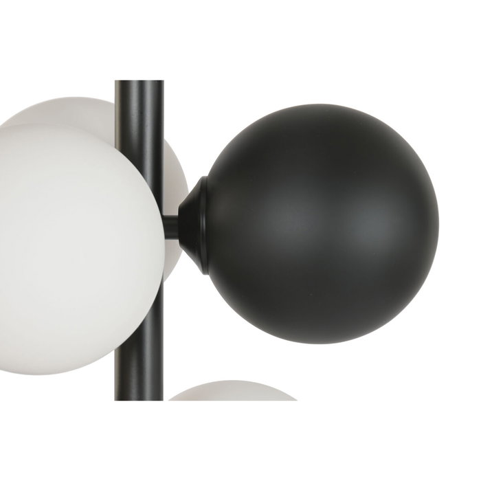 DKD Home Decor Lámpara de Pie de Metal y Cristal con Bolas, Negro