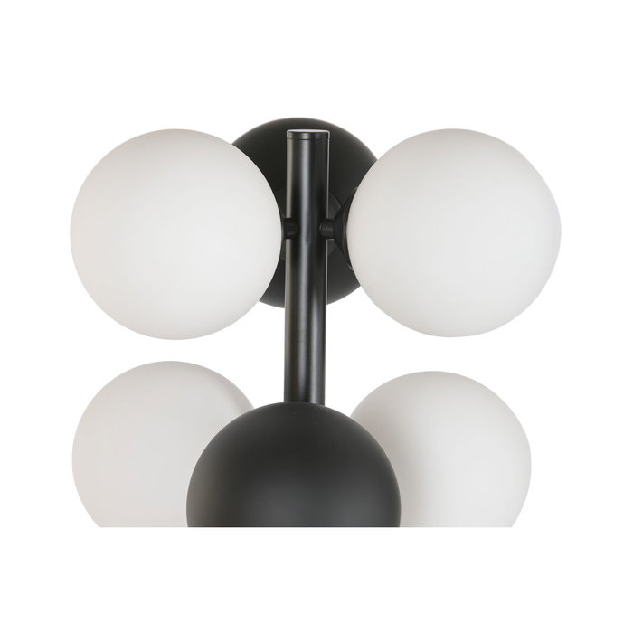 DKD Home Decor Lámpara de Pie de Metal y Cristal con Bolas, Negro