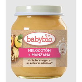 BABYBIO Potito Melocotón y Manzana 4 Meses 130Gr Bio Sg
