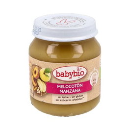 BABYBIO Potito de melocotón y manzana 4 meses 130g