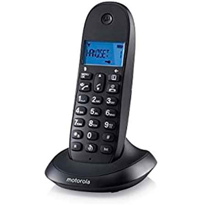 Motorola C1002 - Pack de 2 Teléfonos DECT Inalámbricos con Contestador y Identificador de Llamadas, Color Gris