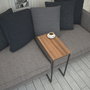 Hanah Home Mesa Auxiliar Industrial Walnut Patas Metálicas con Ruedas 46x62x26cm