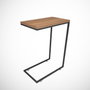 Hanah Home Mesa Auxiliar Industrial Walnut Patas Metálicas con Ruedas 46x62x26cm