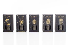 DKD Home Decor Set de 24 Aceites Esenciales de Cristal Black Magic 24 Magic, 10ml cada uno