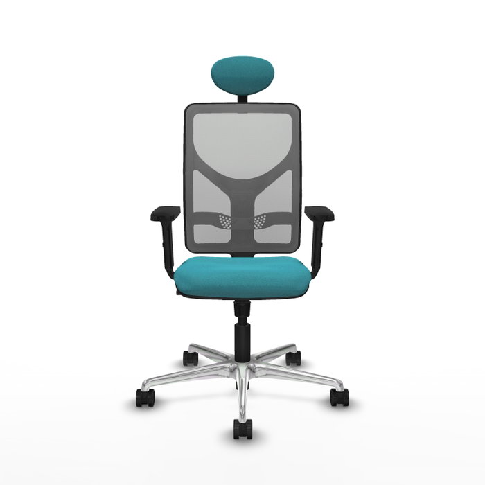 PIQUERAS Y CRESPO Silla de oficina Motilla con mecanismo Sincro, Tela Turquesa y Malla Gris PIQUERAS Y CRESPO Silla de oficina Motilla con mecanismo Sincro, Tela Turquesa y Malla Gris