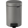 Brabantia Cubo de basura con pedal Newicon 3 L Mineral Concrete Grey
