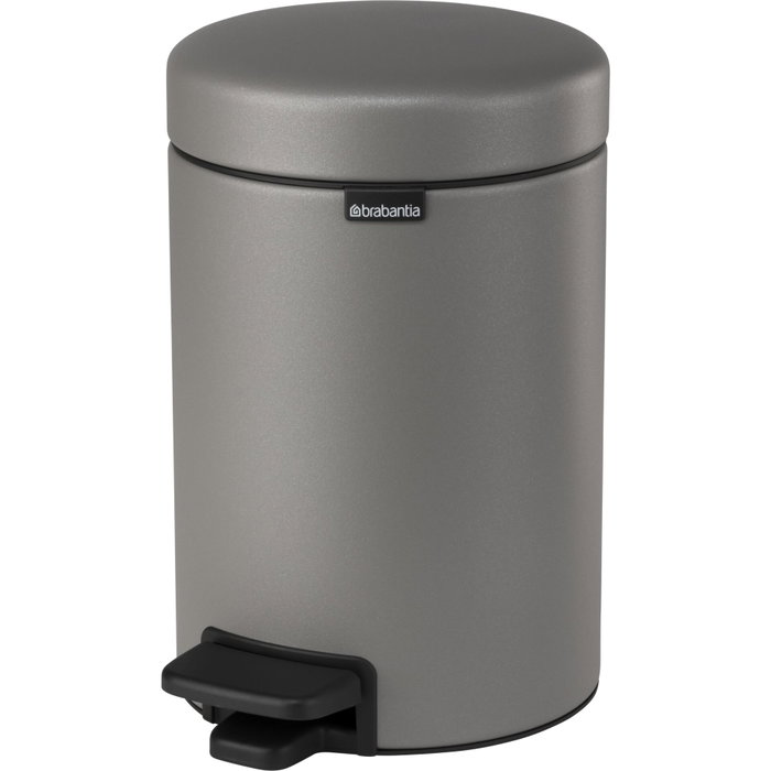 Brabantia Cubo de basura con pedal Newicon 3 L Mineral Concrete Grey
