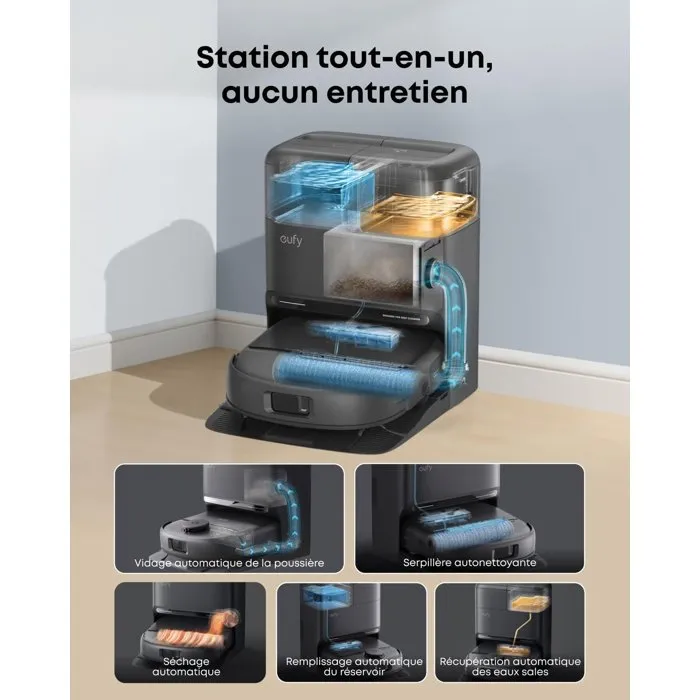 Eufy Omni C28 Robot Aspirador y Fregona HydroJet Autolimpiante 15000 Pa Antienredos Eufy Omni C28 Robot Aspirador y Fregona HydroJet Autolimpiante 15000 Pa Antienredos