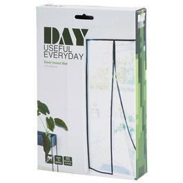 Day Mosquitera Puerta 100x210 cm para Mantener Insectos Fuera con Imanes y Velcros Autoadhesivos
