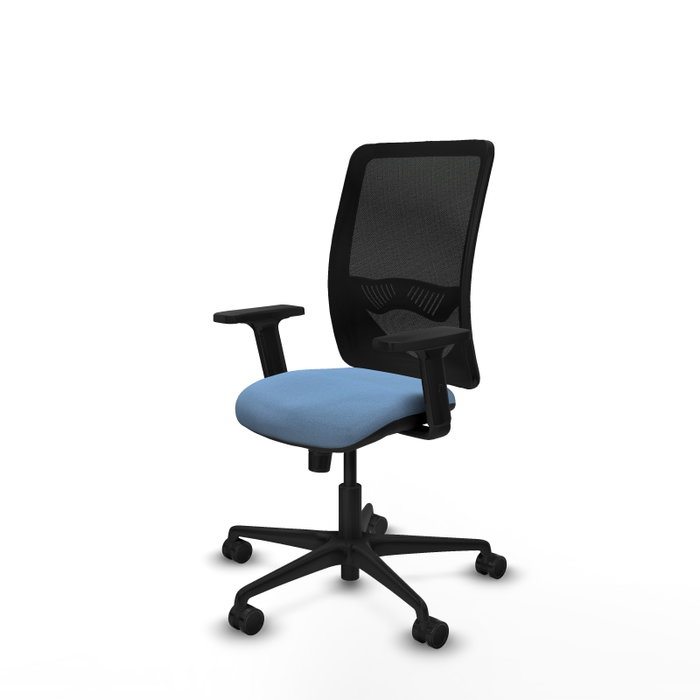 PIQUERAS Y CRESPO Silla de oficina Zulema, Mecanismo Sincro, Tela Azul cielo y Malla Negra PIQUERAS Y CRESPO Silla de oficina Zulema, Mecanismo Sincro, Tela Azul cielo y Malla Negra