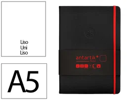 Antartik Cuaderno Antartik Notes Tapa Dura A5 Hojas Lisas Negro y Rojo