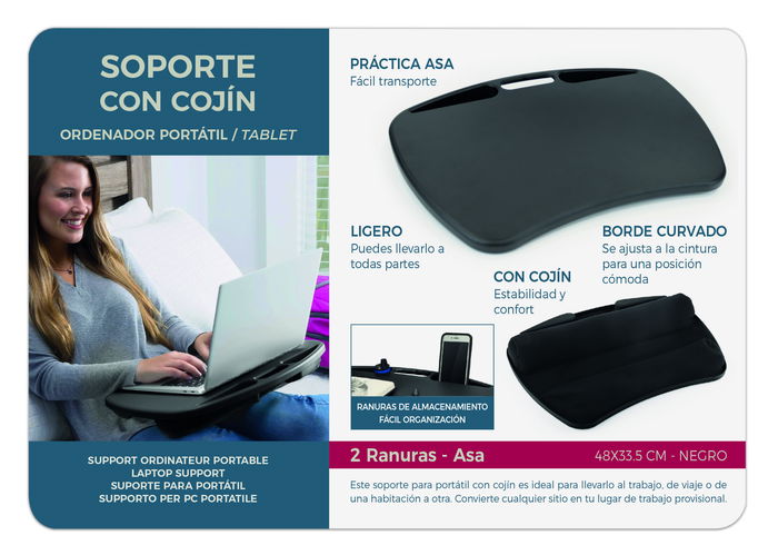 Confortime Soporte Plástico Portátil Cojín, Dimensiones: 47.8 cm (Largo) x 33.6 cm (Ancho) x 6.3 cm (Alto) (6 Unidades) Confortime Soporte Plástico Portátil Cojín, Dimensiones: 47.8 cm (Largo) x 33.6 cm (Ancho) x 6.3 cm (Alto) (6 Unidades)