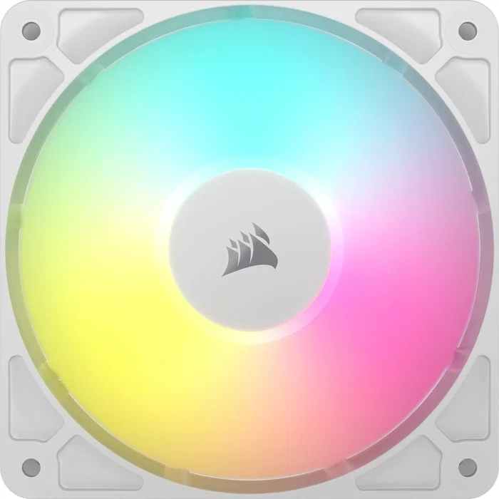 Corsair CO-9050184-WW RS120 ARGB Ventilador para PC, Blanco, 120mm, 8 LED, PWM, 2100 RPM Máx., 72.8 CFM, 4.15 mmH2O, 36 dB (1 Unidad)
