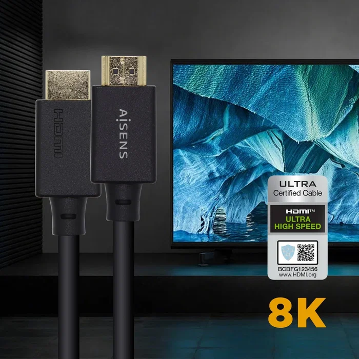 Aisens Cable HDMI V2.1 Ultra Alta Velocidad 8K 48Gbps 1,0m Negro Aisens Cable HDMI V2.1 Ultra Alta Velocidad 8K 48Gbps 1,0m Negro