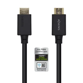 Aisens Cable HDMI V2.1 Ultra Alta Velocidad 8K 48Gbps 1,0m Negro