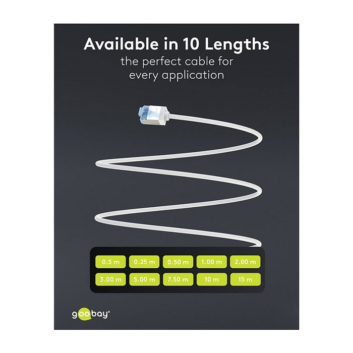 Goobay LAN-Kabel CAT6A 0,25m weiß Goobay LAN-Kabel CAT6A 0,25m weiß