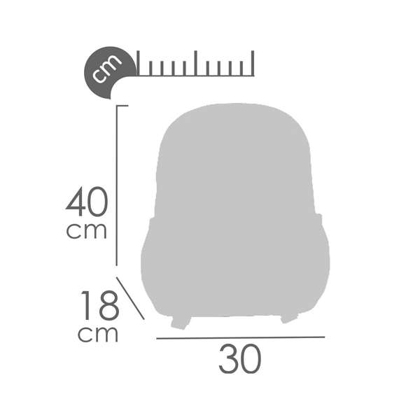 Mochila escolar multibolsillos 40x30x18 cm de Poliéster para niños +3 años