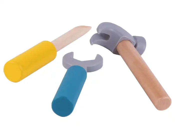 Imaginovo Maletín de Herramientas Infantil de Madera para +3 Años, 18 Piezas, 21.4x13.2x11cm