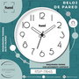 SAMI Reloj de Pared HQ Taiwan Red 30 cm Blanco Nos Relieve - Reloj Decorativo de Pared