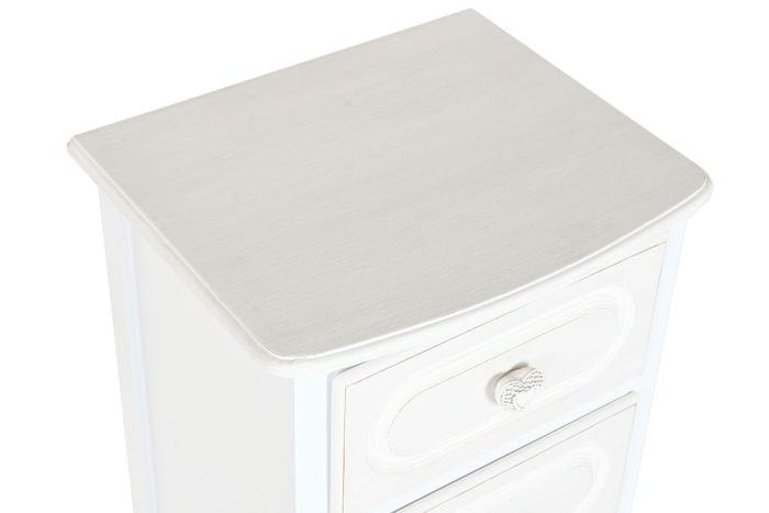 DKD Home Decor Chifonier Romántico Blanco Madera MDF 4 Cajones 100x36x40 cm