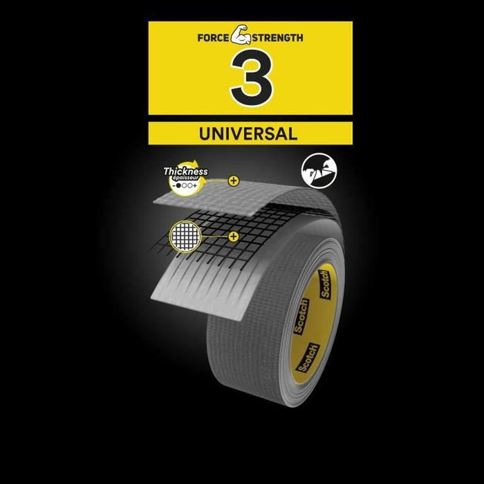 Scotch Cinta americana universal 3, gris, 48 mm x 50 m