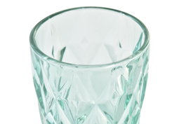DKD Home Decor Set de 6 Vasos de Cristal Relieve Turquesa Diamond Garbo 1, 240ml