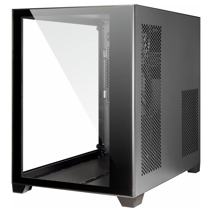 Inter-Tech C-501 Aspect Gaming Torre Midi Micro-ATX Mini-ITX PC Negro - Para CPU de 15.5 cm y Tarjeta Gráfica de 37.5 cm, Con Bahías 2.5/3.5" y Soporte para Ventiladores 120 mm
