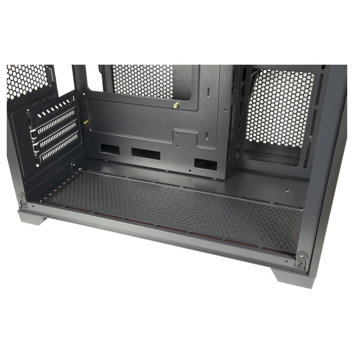 Inter-Tech C-501 Aspect Gaming Torre Midi Micro-ATX Mini-ITX PC Negro - Para CPU de 15.5 cm y Tarjeta Gráfica de 37.5 cm, Con Bahías 2.5/3.5" y Soporte para Ventiladores 120 mm