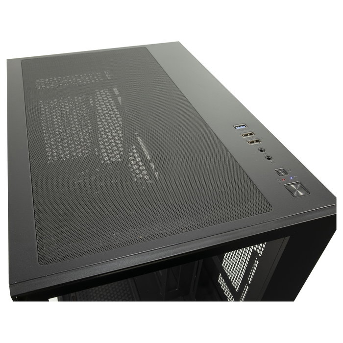 Inter-Tech C-501 Aspect Gaming Torre Midi Micro-ATX Mini-ITX PC Negro - Para CPU de 15.5 cm y Tarjeta Gráfica de 37.5 cm, Con Bahías 2.5/3.5" y Soporte para Ventiladores 120 mm