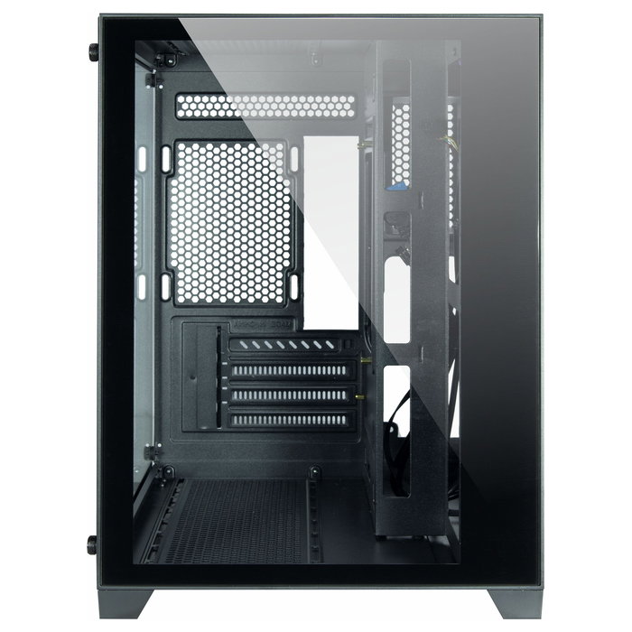 Inter-Tech C-501 Aspect Gaming Torre Midi Micro-ATX Mini-ITX PC Negro - Para CPU de 15.5 cm y Tarjeta Gráfica de 37.5 cm, Con Bahías 2.5/3.5" y Soporte para Ventiladores 120 mm