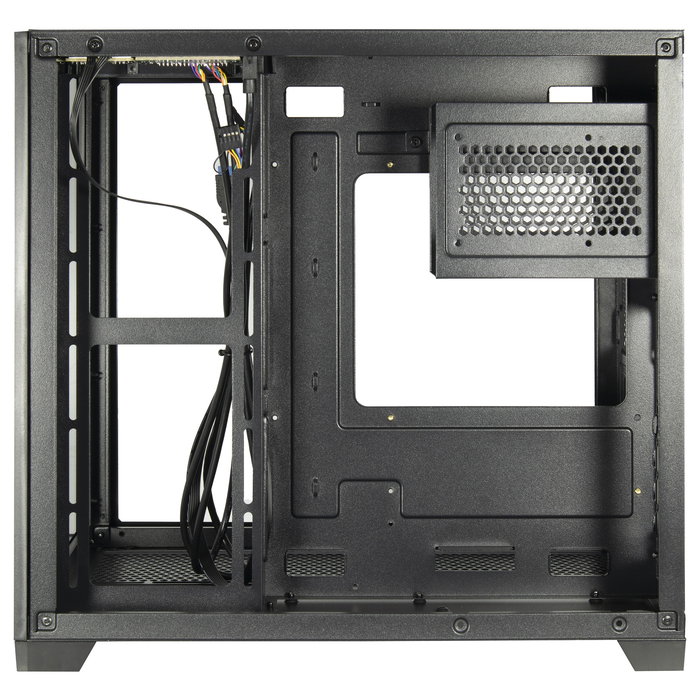 Inter-Tech C-501 Aspect Gaming Torre Midi Micro-ATX Mini-ITX PC Negro - Para CPU de 15.5 cm y Tarjeta Gráfica de 37.5 cm, Con Bahías 2.5/3.5" y Soporte para Ventiladores 120 mm