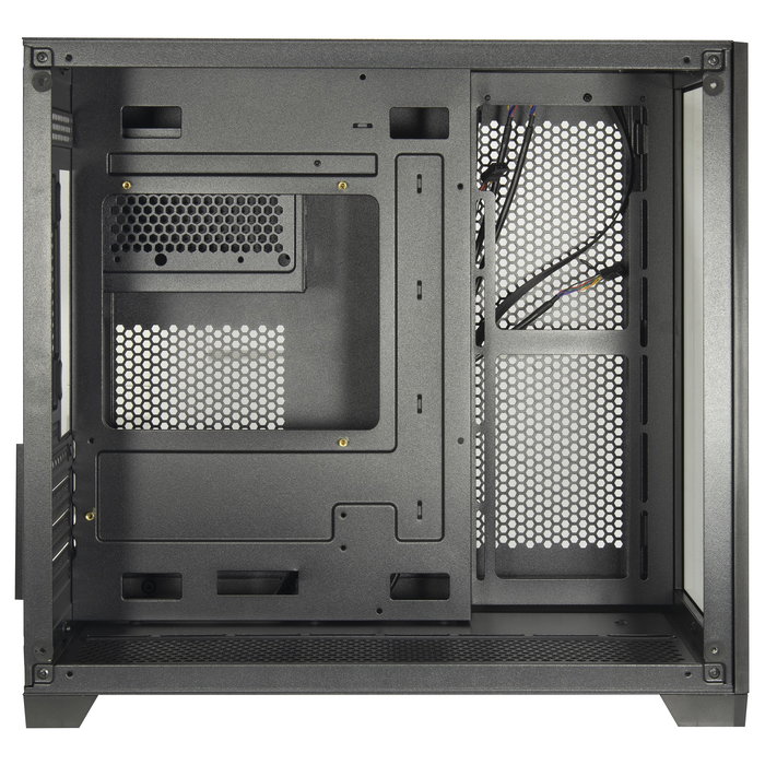 Inter-Tech C-501 Aspect Gaming Torre Midi Micro-ATX Mini-ITX PC Negro - Para CPU de 15.5 cm y Tarjeta Gráfica de 37.5 cm, Con Bahías 2.5/3.5" y Soporte para Ventiladores 120 mm