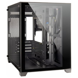 Inter-Tech C-501 Aspect Gaming Torre Midi Micro-ATX Mini-ITX PC Negro - Para CPU de 15.5 cm y Tarjeta Gráfica de 37.5 cm, Con Bahías 2.5/3.5" y Soporte para Ventiladores 120 mm